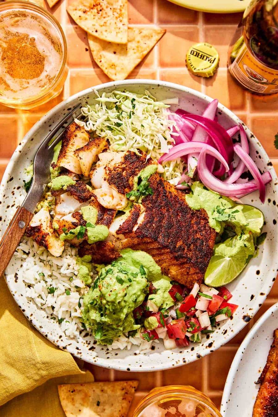Grilled Fish Grain Bowl
